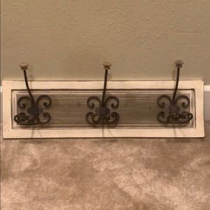 Rustic wooden hook board